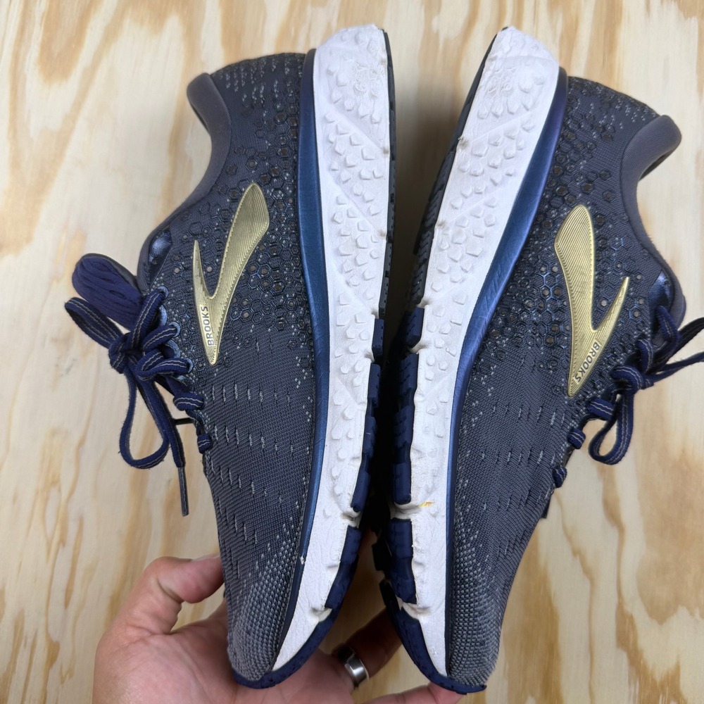 Brooks Glycerin 17 Womens Running Shoes Gray Navy Gold 1102961D048 Size 8 - Picture 8 of 9